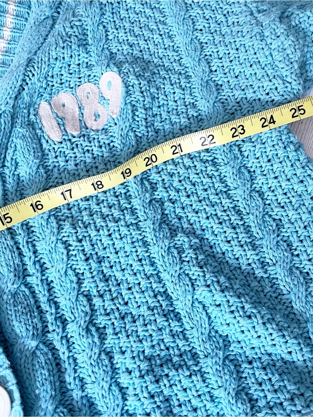 Taylor Swift blue cable knit cardigan M/L Taylor’s Version - Picture 10 of 12